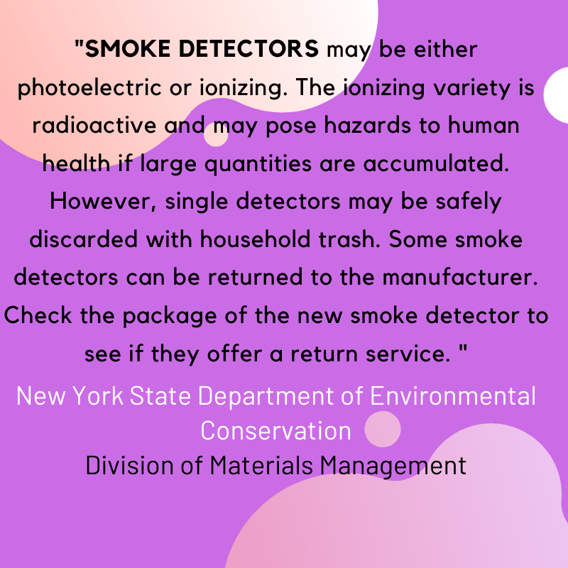 NY state smoke detector disposal regulation